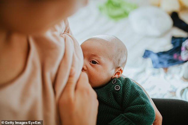 A new study from Indiana University, the University of Washington and the non-profit Toxic-Free Future looked at breast milk samples from 50 U.S. mothers and found PFAS chemicals in 100% of samples (file image)